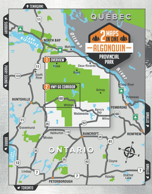 Backroad Mapbooks Algonquin Provincial Park Waterproof Tear-Resistant Topographic Map