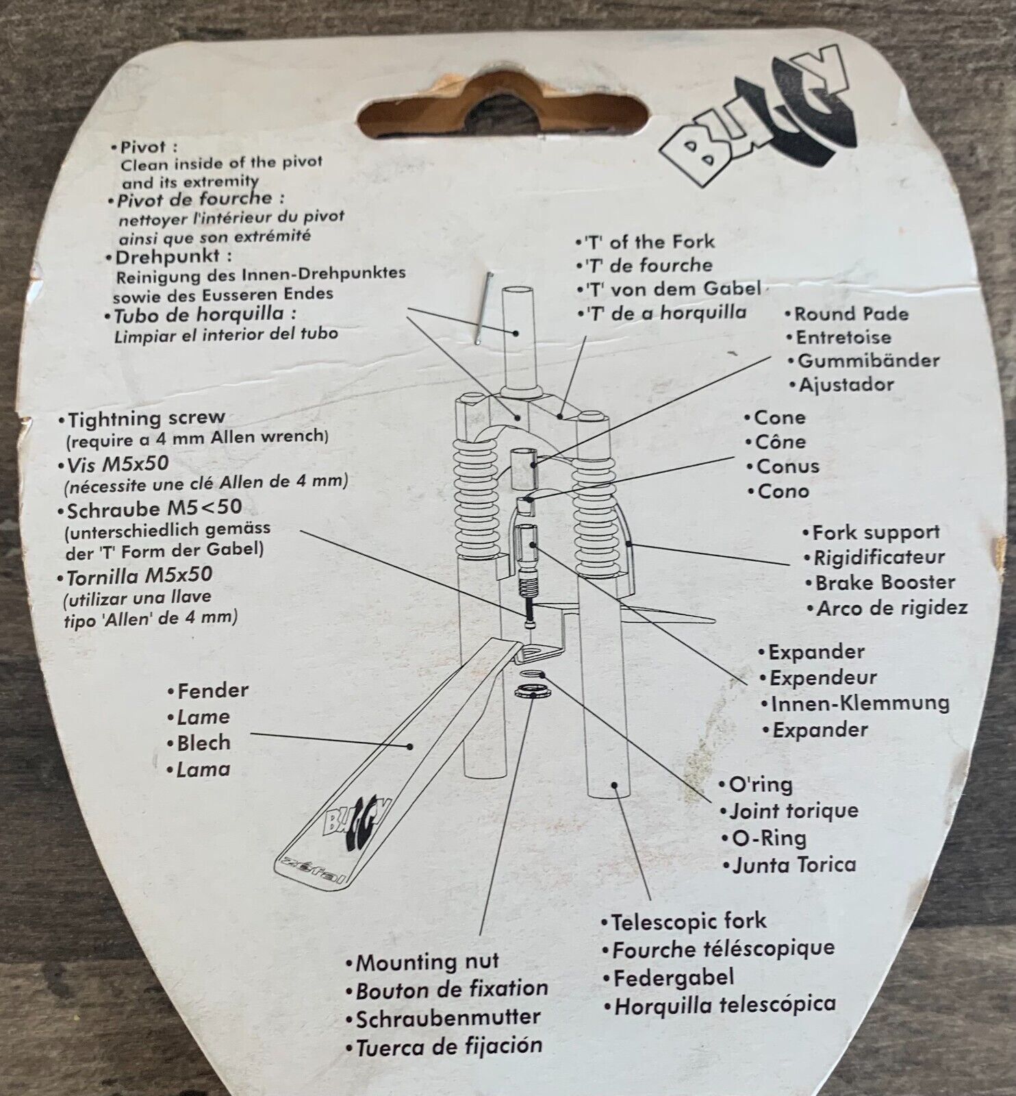 Zefal Front Mountain Bike Mudgaurd, 18- 26mm Straight Steerer Tube - ScoutTech