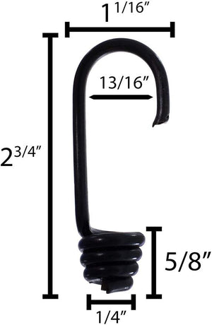 Lehigh Heavy Duty Coated Steel Cord Hooks with Steel Crimp Ring 1/4" & 3/8" 2-Pack