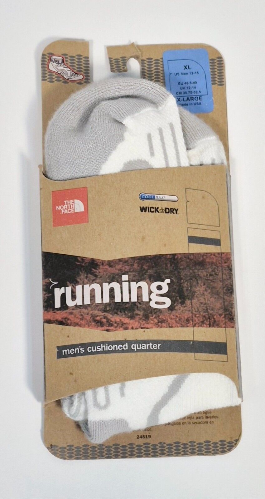 The North Face Men's Cushioned Running Quarter Height Socks Size: XL US 12-14 - ScoutTech