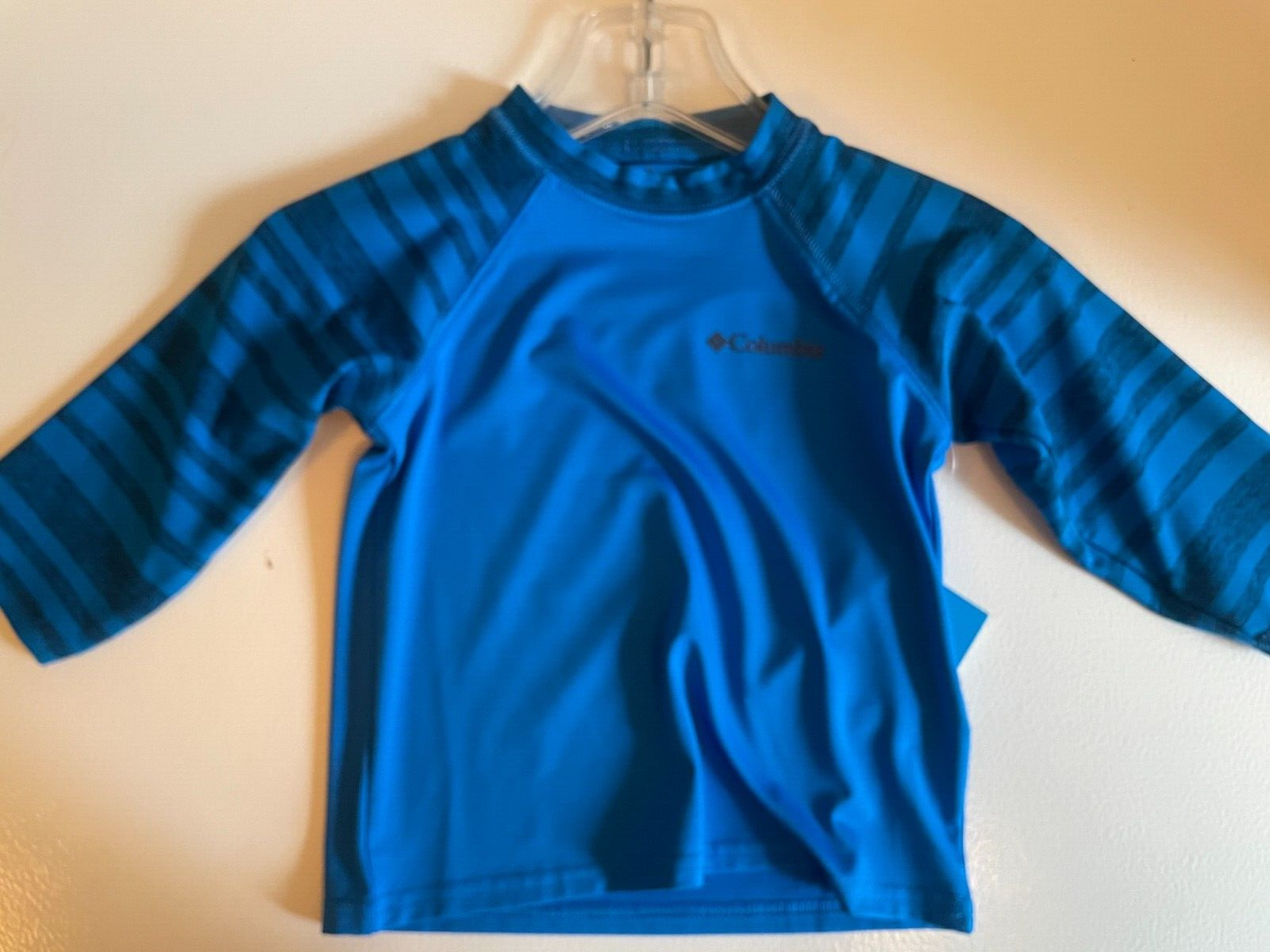 Columbia Mini Breaker II Youth Short Sleeve Sunguard Tops (XX-Small,Blue/Blue Stripe) - ScoutTech