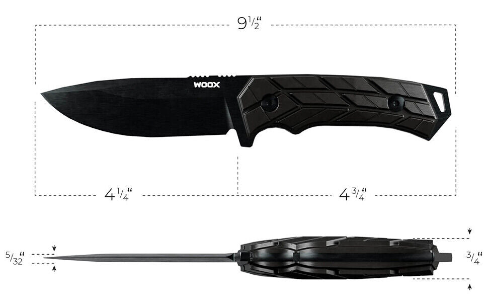 WOOX Rock 62 Mil-Spec Knife, Black Blade with XGRIP Handle - ScoutTech