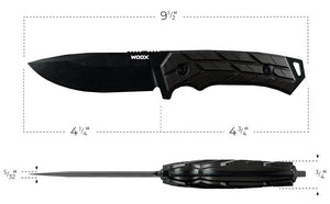 WOOX Rock 62 Mil-Spec Knife, Black Blade with XGRIP Handle