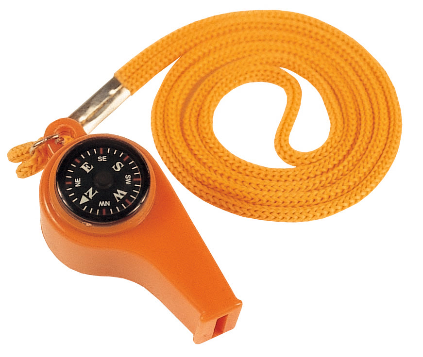 World Famous Safety Orange Whistle, Compass and Thermometer - ScoutTech