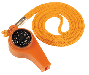 World Famous Safety Orange Whistle, Compass and Thermometer