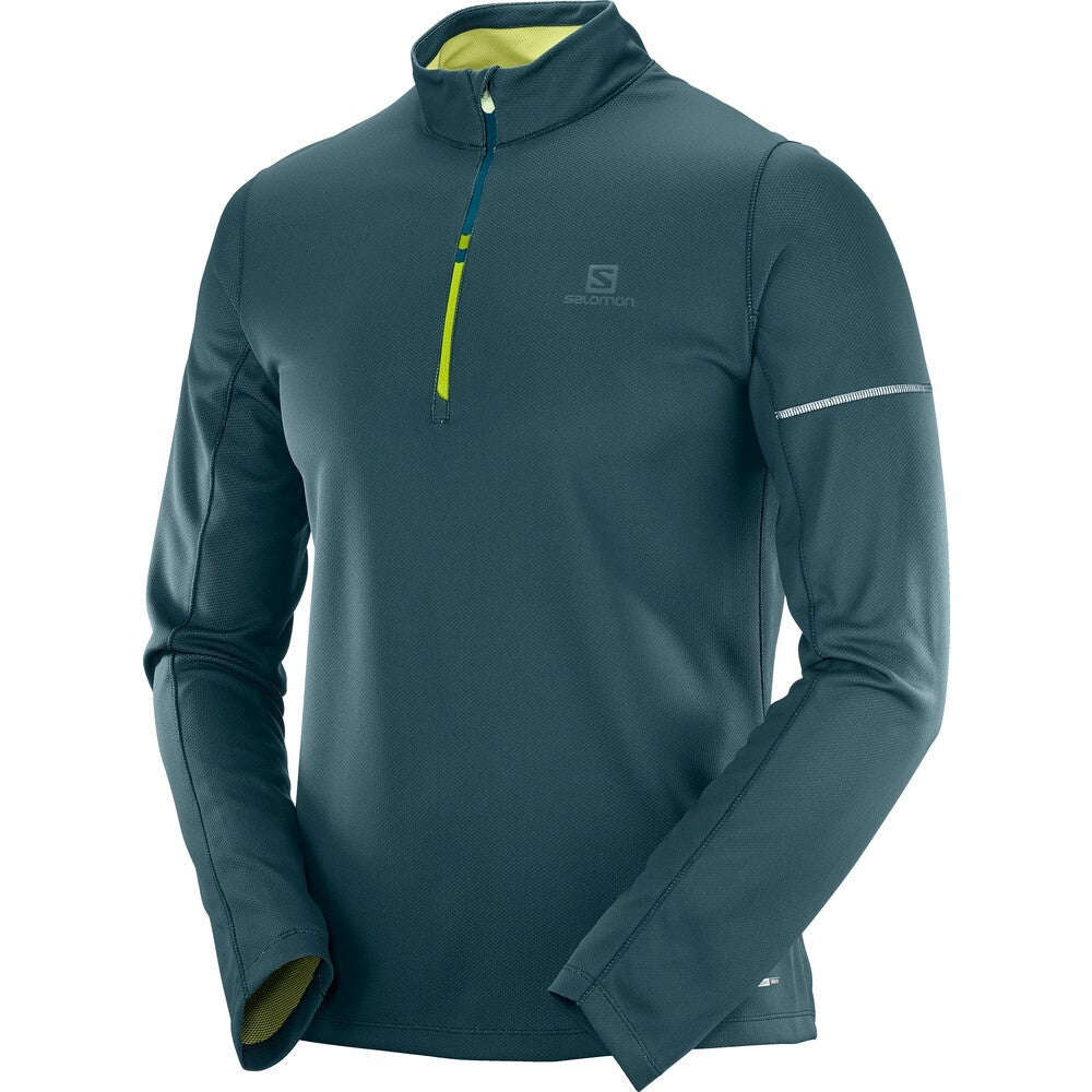 Salomon Mens Agile Half Zip Active Shirt Size Small - ScoutTech