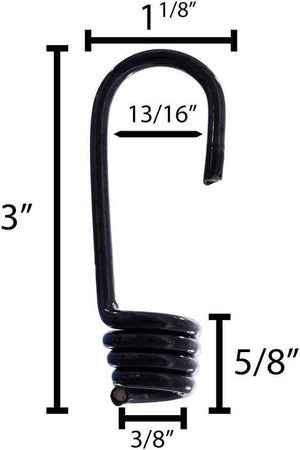 Lehigh Heavy Duty Coated Steel Cord Hooks with Steel Crimp Ring 1/4" & 3/8" 2-Pack