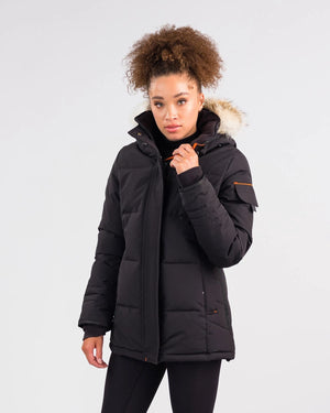 Outdoor Survival Canada Women's Nukka -40 Down Parka, Orca Black, X-Large - ON DISPLAY