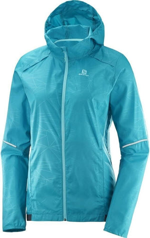 Salomon Women's Agile Wind Print Ultralight Windproof Aerobic Hoodies