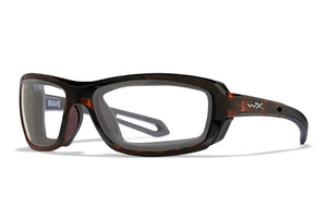 Wiley X Wave Gloss Demi Frame Polarized Emerald Mirror Lens Sunglasses