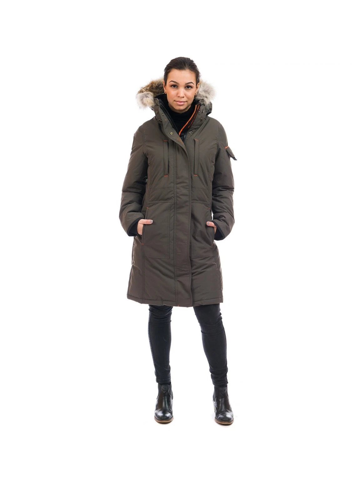 Outdoor Survival Canada OSC Women's Nisto -40 Down Parka Steel Gray Size Medium  - ON DISPLAY