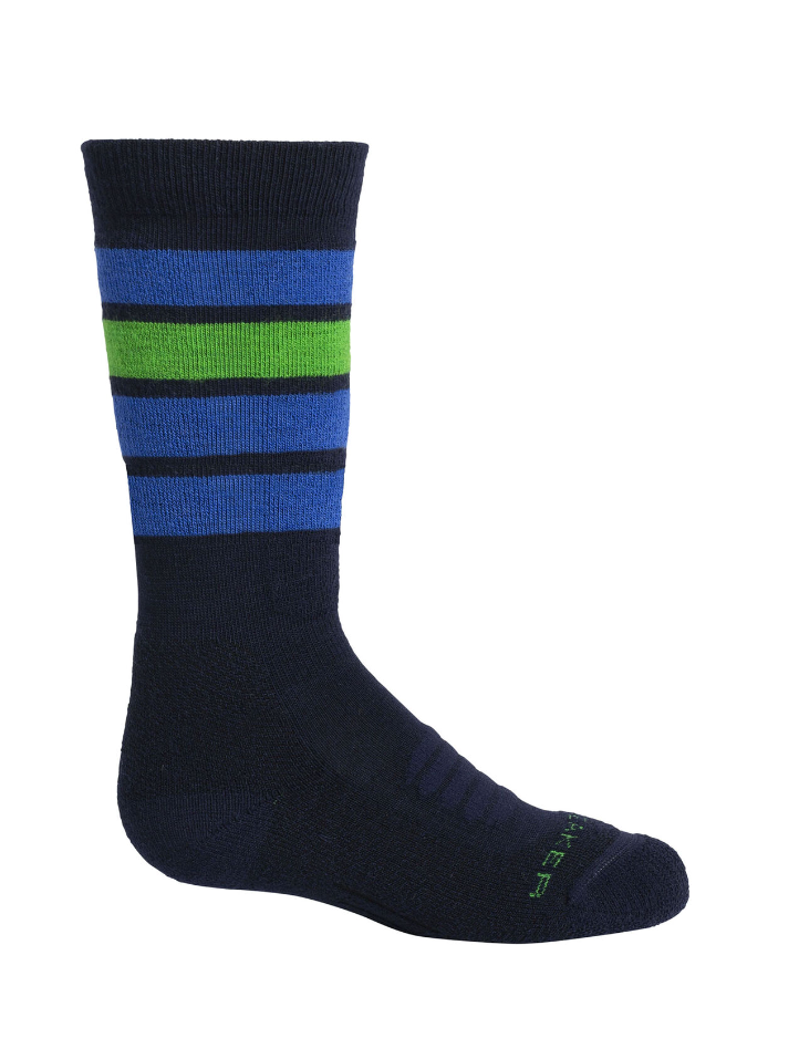 Icebreaker Merino Kid's Ski Medium Over the Calf Stripe Socks - ScoutTech