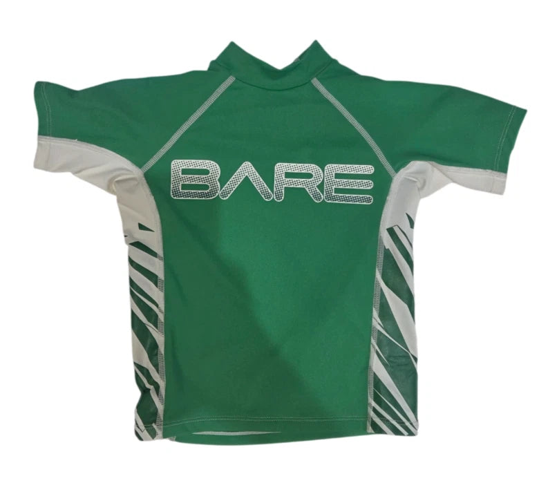 Bare Youth Green Short Sleeve Sunguard Rash Guard Size 2