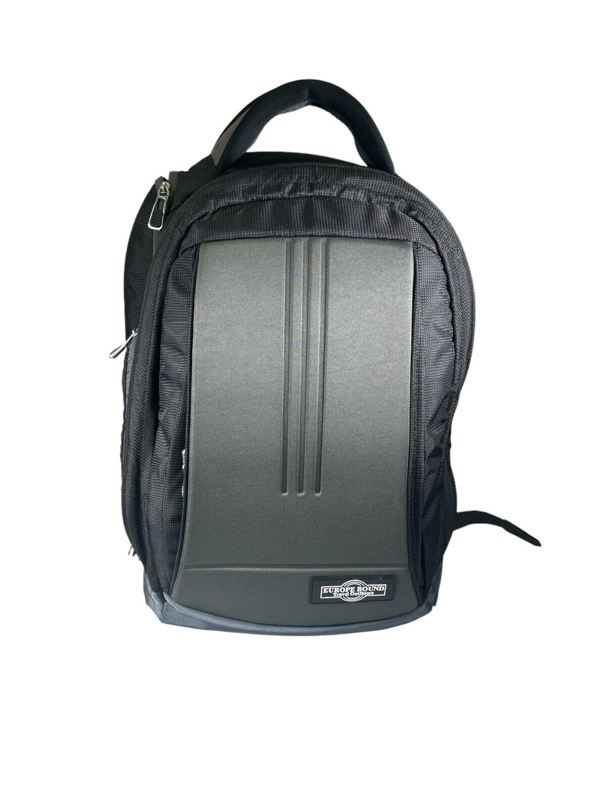 Europe Bound Exec-Tek Black & Grey Heavily Cushioned Laptop Backpack 25L - ScoutTech