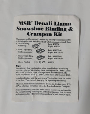 MSR Denali Llama Snowshoe Binding & Crampon Replacement Kit for Right Foot