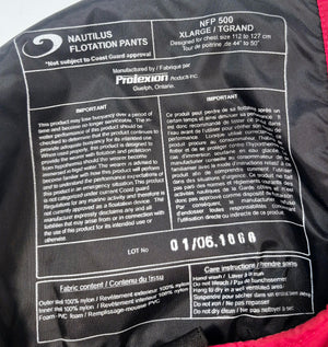 Pantalones de flotación de supervivencia aislados Nautilus Pro Series Talla XL