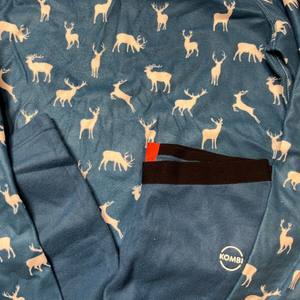 Kombi Unisex B3 Cozy Fleece Heavyweight Base Layer Sets for Children & Juniors Ages 2-14 in Blue with White Bucks Pattern on Shirt | ScoutTech Outfitters