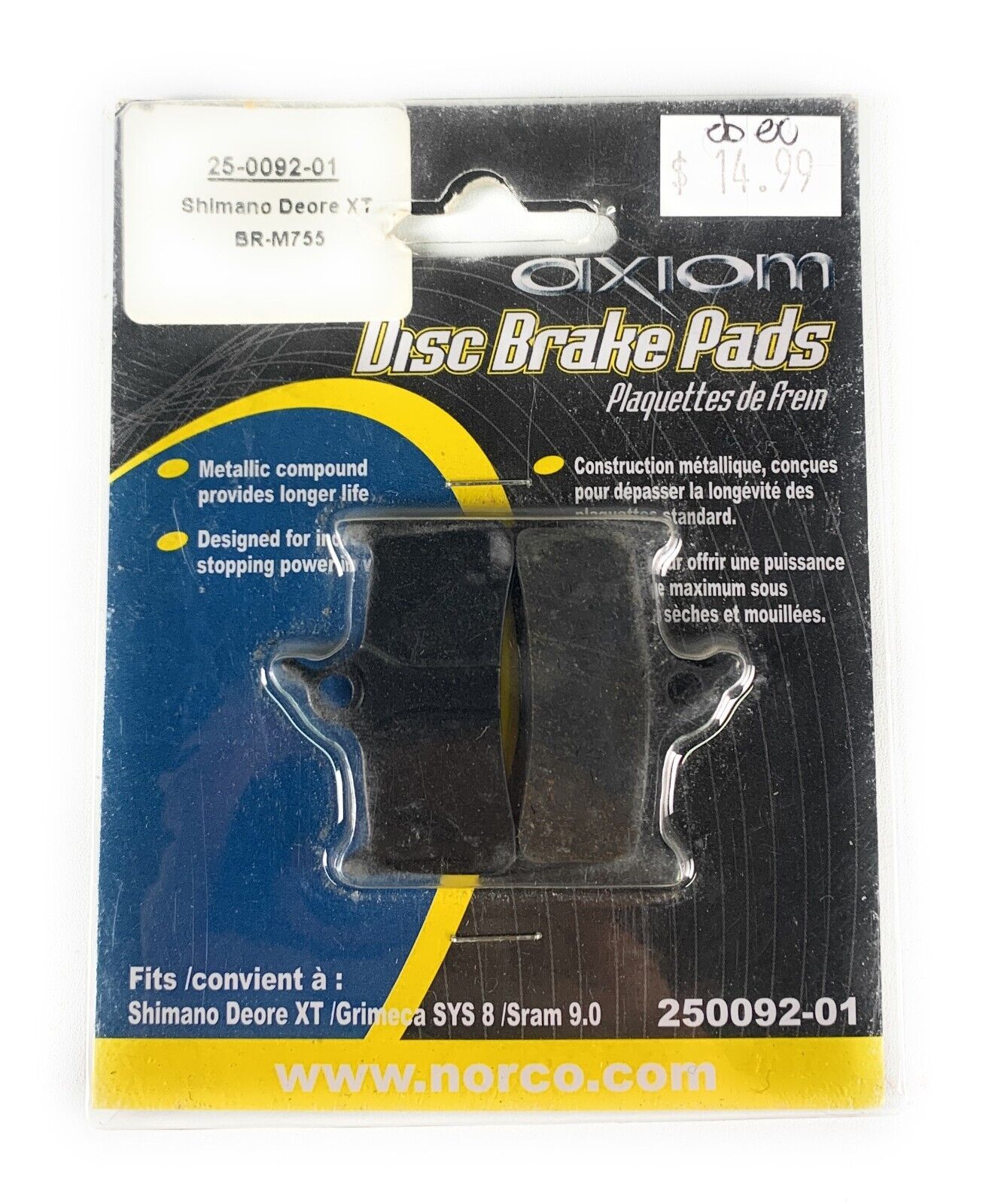 Axiom Metalllic Disc Brake Pads For Shimano Deore XT (4 POT) - ScoutTech