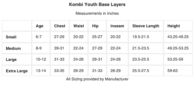 Kombi Juniors Accu-Dri Merino Blend Midweight Crew Tops 190g - ScoutTech