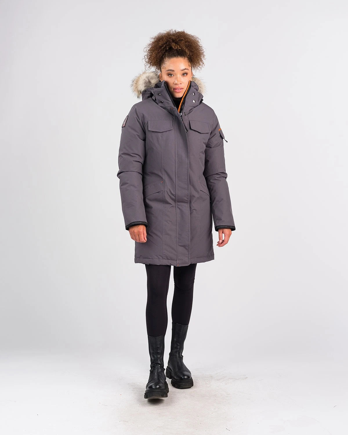 Outdoor Survival Canada Women's Jaci -40 Down Parka, Charcoal Grey, Small - ON DISPLAY