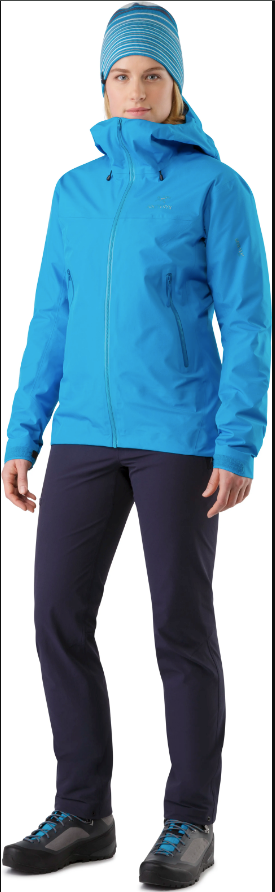 Arc'teryx Women's Beta LT Gore-Tex Pro Rain Jacket L Baja Blue on a Female Model  | ScoutTech Outfitters