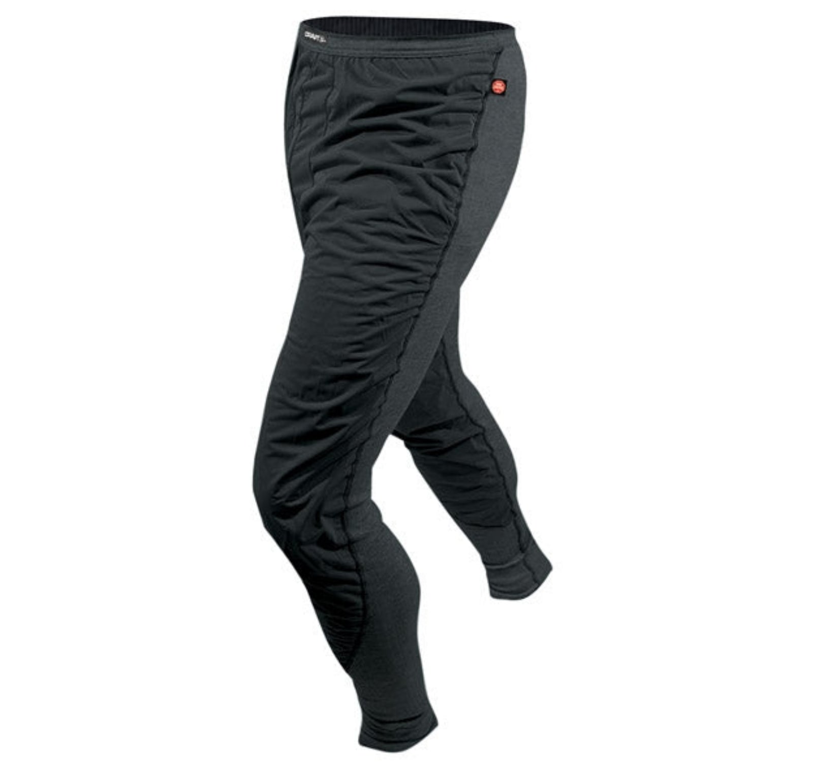 CRAFT Men's GORE Windstopper Gunde Long Baselayer Pants in Black showing Windstopper and Craft Logos Side View | ScoutTech Outfitters Mississauga Store