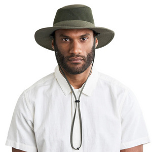 CTR Altitude Ventilator Large Brim Organic Cotton Sun Sombrero in Green worn by a Male Model | ScoutTech Outfitters Mississauga Store