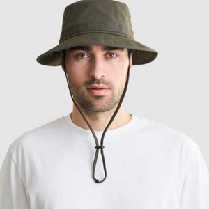 CTR Altitude Woodland Boonie Sun Hat with Stowaway Insect Mask in Green on Male Model | ScoutTech Outfitters Mississauga Store