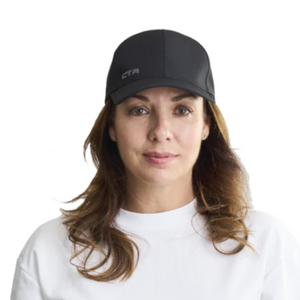 CTR Unisex Stratus Mist Waterproof Cap Black on a Female Model | ScoutTech Outfitters