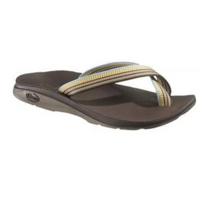 Chaco Women's Tanana Ecotread Carnival Flip Flops in Brown with Multi-Colour Toe Strap | ScoutTech Outfitters Mississauga Store