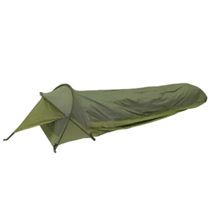 Chinook Summit Waterproof Breathable Bivy Bags in Olive Green Side View of Bivvy Set-Up | ScoutTech Mississauga Store
