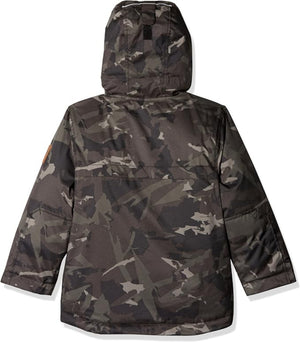 Columbia Boy's Barlow Pass 600 TurboDown Waterproof Insulated Winter Jacket in Camo Back Side | ScoutTech Outfitters Mississauga