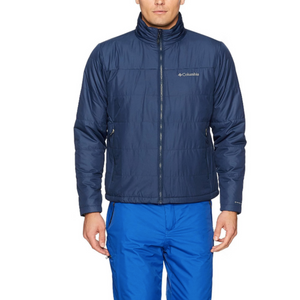Columbia Omni-Tech Men's Whirlibird 3 Interchange 3-in-1 Insulated Ski Jackets Insulating Softshell Layer in Navy Blue | ScoutTech Outfitters Mississauga Store