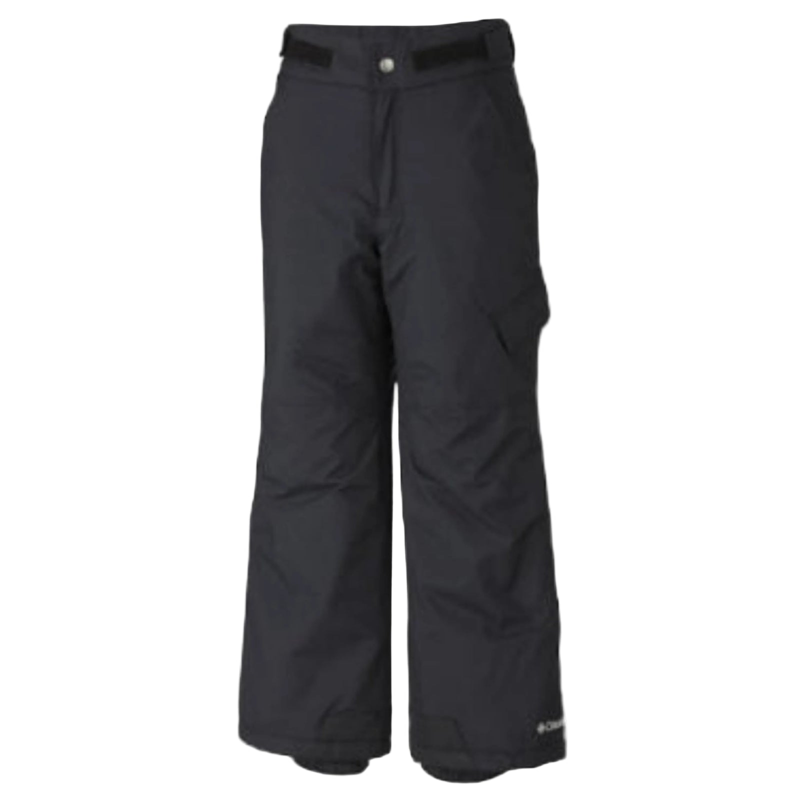 Columbia Sportswear Boys Ice Slope Waterproof Insulated Snow Pants in Black Front Side | ScoutTech Outfitters Mississauga Store