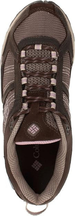 Columbia Women's Yama OutDry Waterproof Hiking Shoes in Brown Upper View | ScoutTech Mississauga