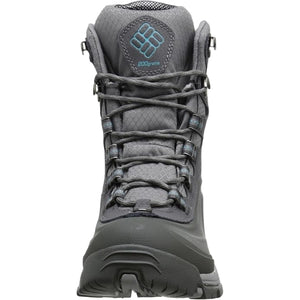 Columbia Women's Omni-Tech Bugaboots Waterproof Insulated Winter Boots in Grey Front Details View | ScoutTech Outfitters Mississauga Store