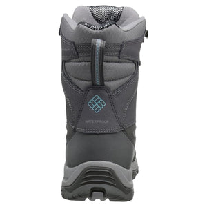 Columbia Women's Omni-Tech Bugaboots Waterproof Insulated Winter Boots in Grey Rear Heel View | ScoutTech Outfitters Mississauga Store
