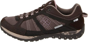 Columbia Women's Yama OutDry Waterproof Hiking Shoes Brown Logos View | ScoutTech Outfitters Mississauga