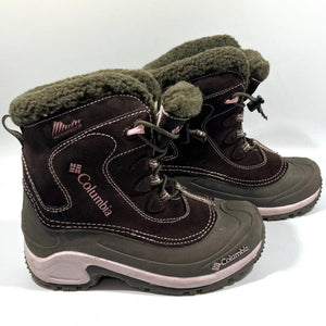 Columbia Youth BugaBoots Waterproof Insulated  Snow Boots in Brown and Pink -32C/-25F | ScoutTech Outfitters