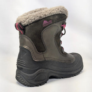 Columbia Youth Omni-Heat BugaBoots in Brown and Pink Back View | ScoutTech Outfitters