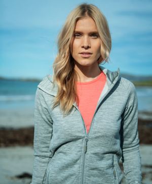 Devold Women's Nibba Merino Jacket with Hood in Green | ScoutTech Outfitters