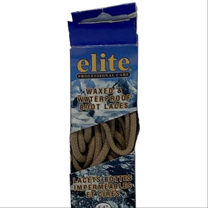 Elite Waxed & Waterproof Boot Laces in Beige - Made in Canada - ScoutTech Outfitters