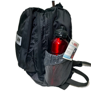 Europe Bound Book Bag 27L Capacity Demonstrating Large Bottle Pocket Capacity and Reflectors | ScoutTech Outfitters