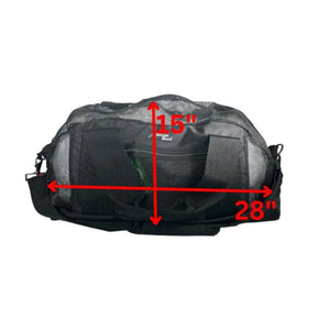 Europe Bound Heavy Duty Mesh Duffle Bags in 28 by 15 Inch Size for Wet Gear Transport in Black Colour | ScoutTech Outfitters 