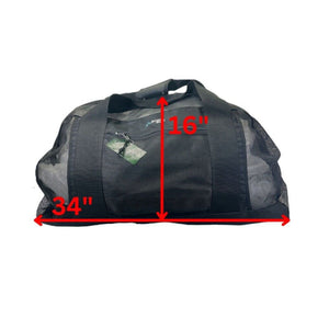 Europe Bound Heavy Duty Mesh Duffle Bags in 34 by 16 Inch Size for Wet Gear Transport in Black Colour | ScoutTech Outfitters 