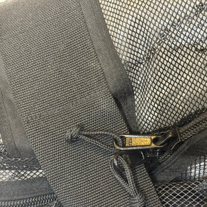 Europe Bound Heavy Duty Mesh Duffle Bags in Black Close Up View of YKK Zippers and Reinforced Stitching and Webbing | ScoutTech Outfitters