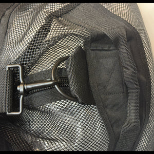 Europe Bound Heavy Duty Mesh Duffle Bags in Black Durable Shoulder Strap Fasteners View | ScoutTech Outfitters