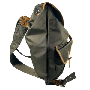 Europe Bound Retro Backpack 31L Capacity Side Measurements in Green Side Angle - ScoutTech Outfitters