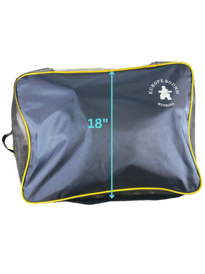 Europe Bound Travel Cube Bag in Dark Blue Upper View with Measures | ScoutTech Outfitters 