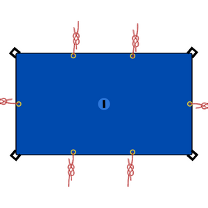 Europe Bound Universal Rain Tarp Dark Blue Layout Chart | ScoutTech Outfitters